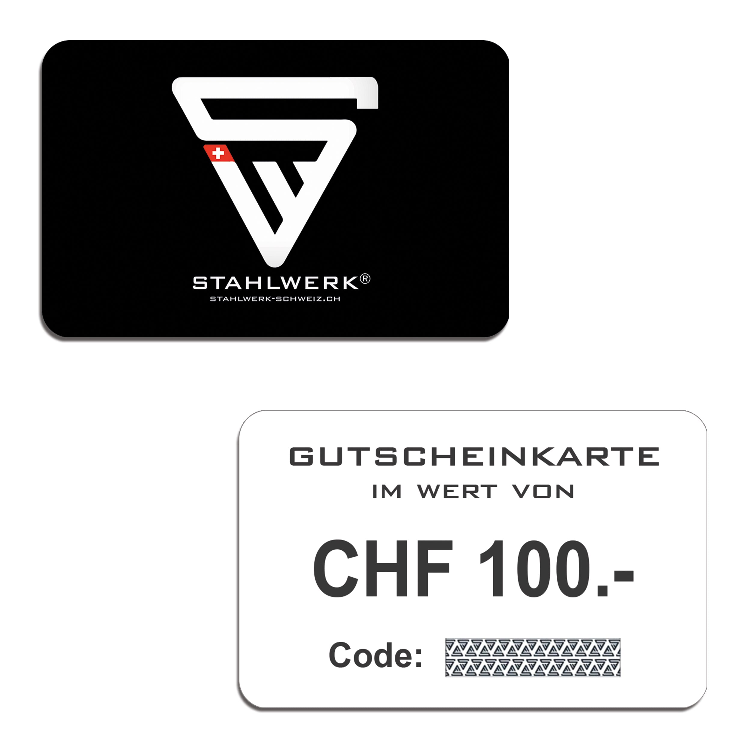 STAHLWERK Gutschein 25 CHF / 50 CHF / 100 CHF / 150 CHF / 250 CHF