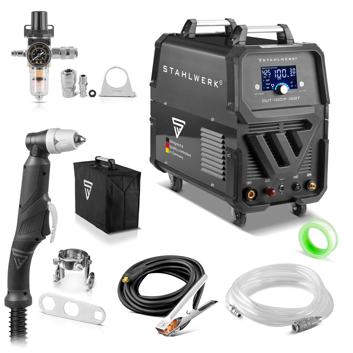 STAHLWERK CUT 100 P Digital Plasmaschneider mit 100 Ampere, Pilot-Zündung, bis 44 mm Schneidleistung, für Flugrost geeignet