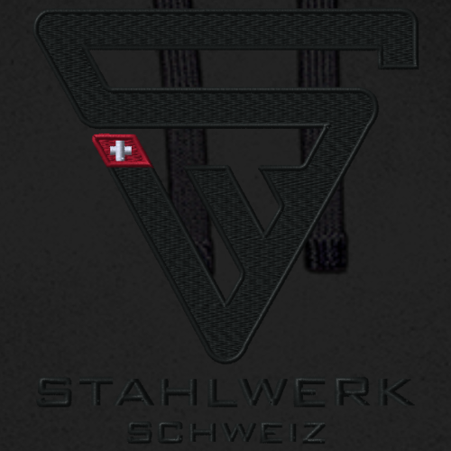 STAHLWERK-SCHWEIZ Premium BIO Unisex Hoodie schwarz Stick