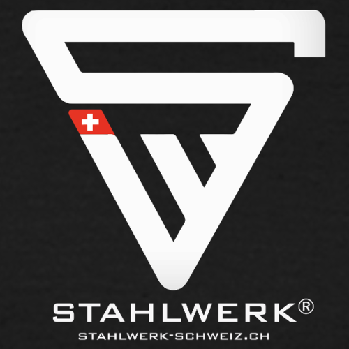 STAHLWERK-SCHWEIZ T-Shirt Kurzarm-Hemd mit Logo-Print - 100% Baumwolle, schwarz, diverse Grössen