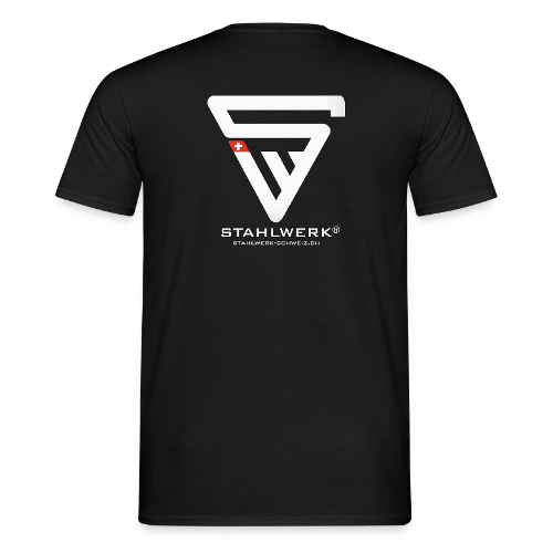 STAHLWERK-SCHWEIZ T-Shirt Kurzarm-Hemd mit Logo-Print - 100% Baumwolle, schwarz, diverse Grössen