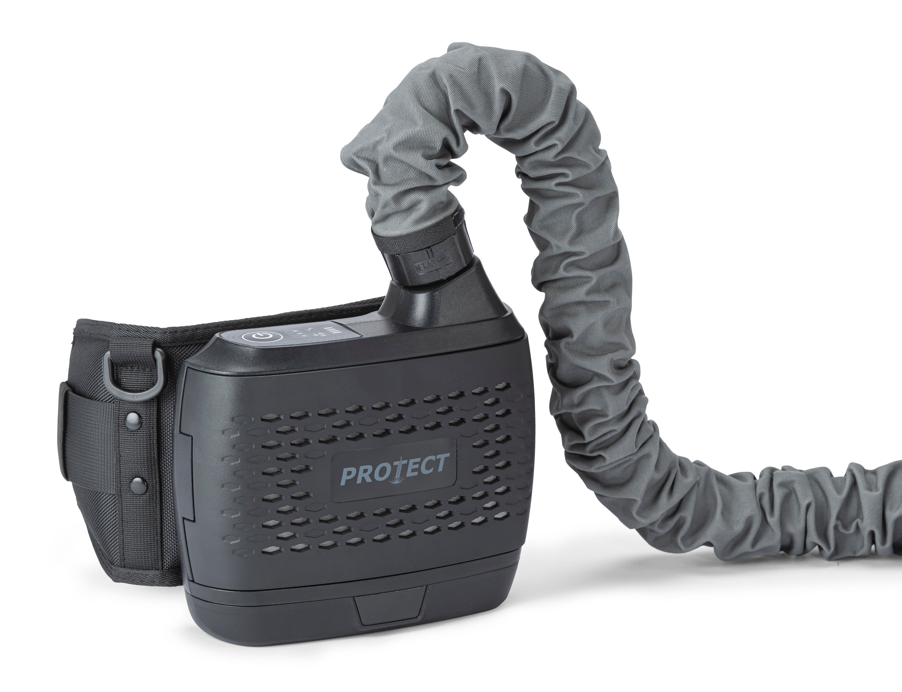 Laser-Schweisshelm MAXIMUS Trooper Air, Schweisshelm mit Frischluftzufuhr | PAPR-System, mit permanentem Laserschutz und zuschaltbarem, automatischem Blendschutz (ADF), ultraleicht