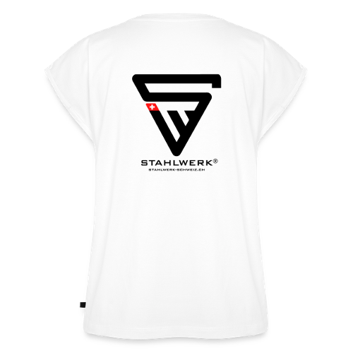 STAHLWERK-SCHWEIZ Frauen Premium Bio Top mit Logo-Print - 99% Baumwolle / 1% Elastan, weiss, diverse Grössen