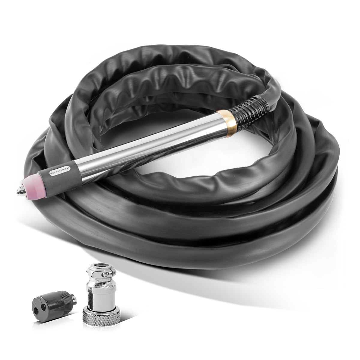 Steelworks P60 CNC Brenner | Plasma grenner | Cutting burner with stainless steel housing and high -quality brass head for plasma cutter with a pilot estate including a 5 m hose package