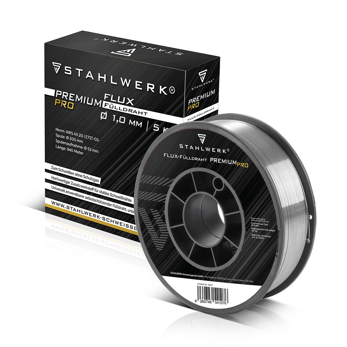 MIG MAG Premium Fülldraht E71T-GS Ø 1,0 mm S200/D200 Rolle 5 kg