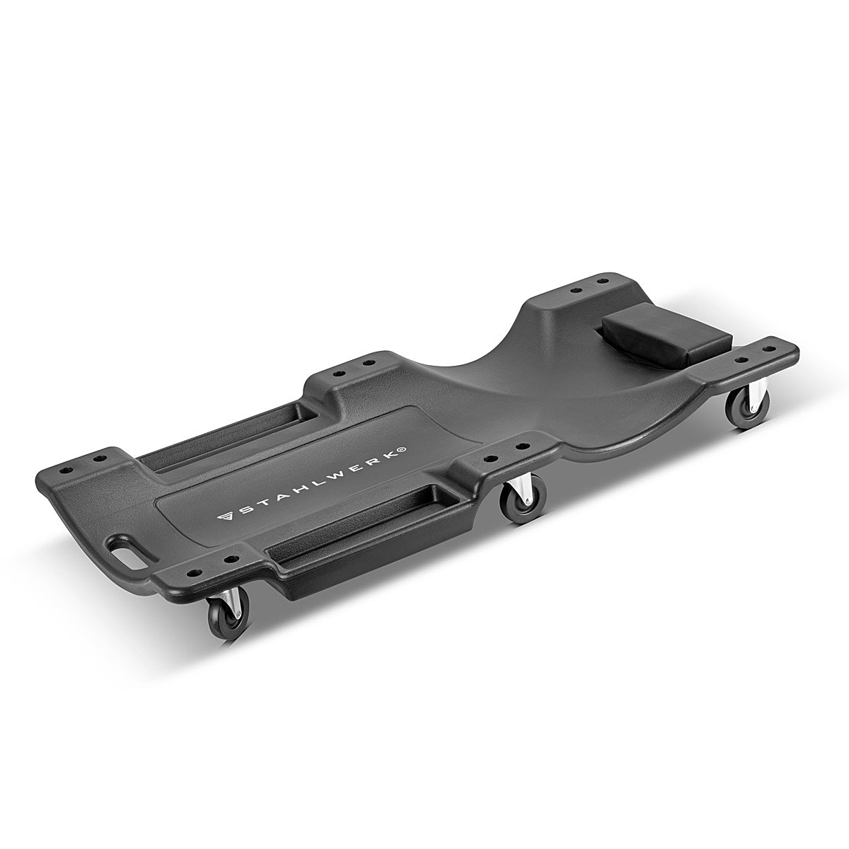 STAHLWERK Kfz-Rollbrett RC-40 ST mit 500 kg Tragfähigkeit und 6 beweglichen Rollen, ergonomisches Montagerollbrett | Montageliege | Werkstattrollbrett | Werkstattliege aus robustem Kunststoff