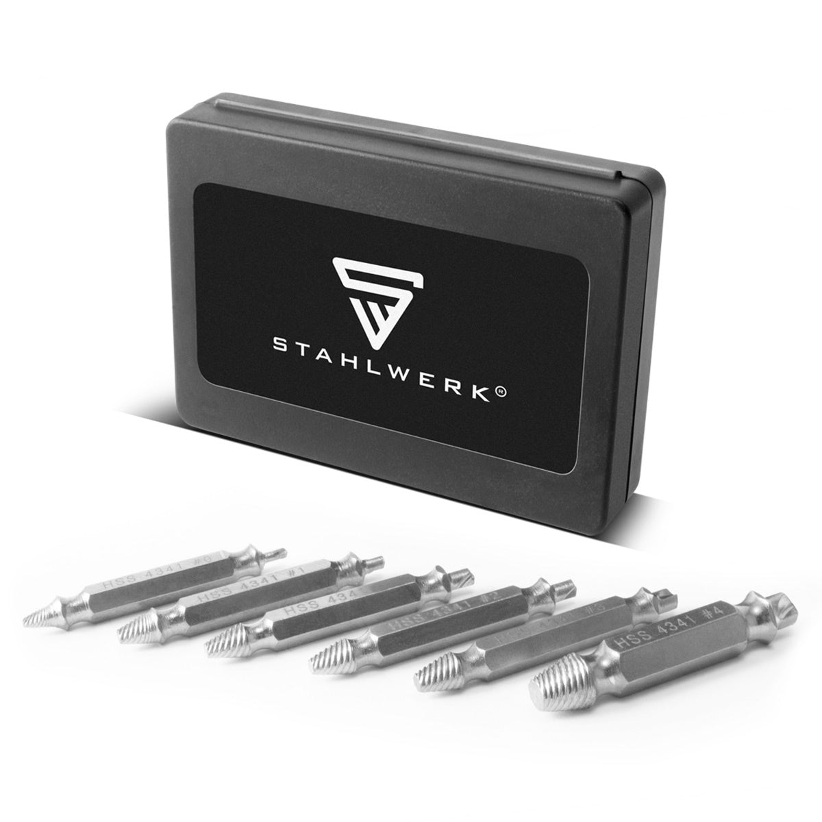 STAHLWERK Linksausdreher / Schraubenentferner / beschädigte Schrauben Ausdreher 6er Set / gehärteter HSS 4341 Stahl