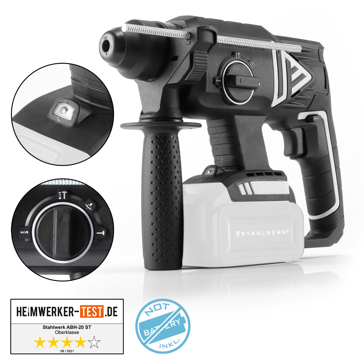 Batería de acero de acero sin escobillas Hammer Boring Det 20 St Solo | Sistema de 20 voltios | Bohrer | Función de perforación 4: perforación, perforación aburrida, cinceling, modo de vibración | Garantía de 7 años