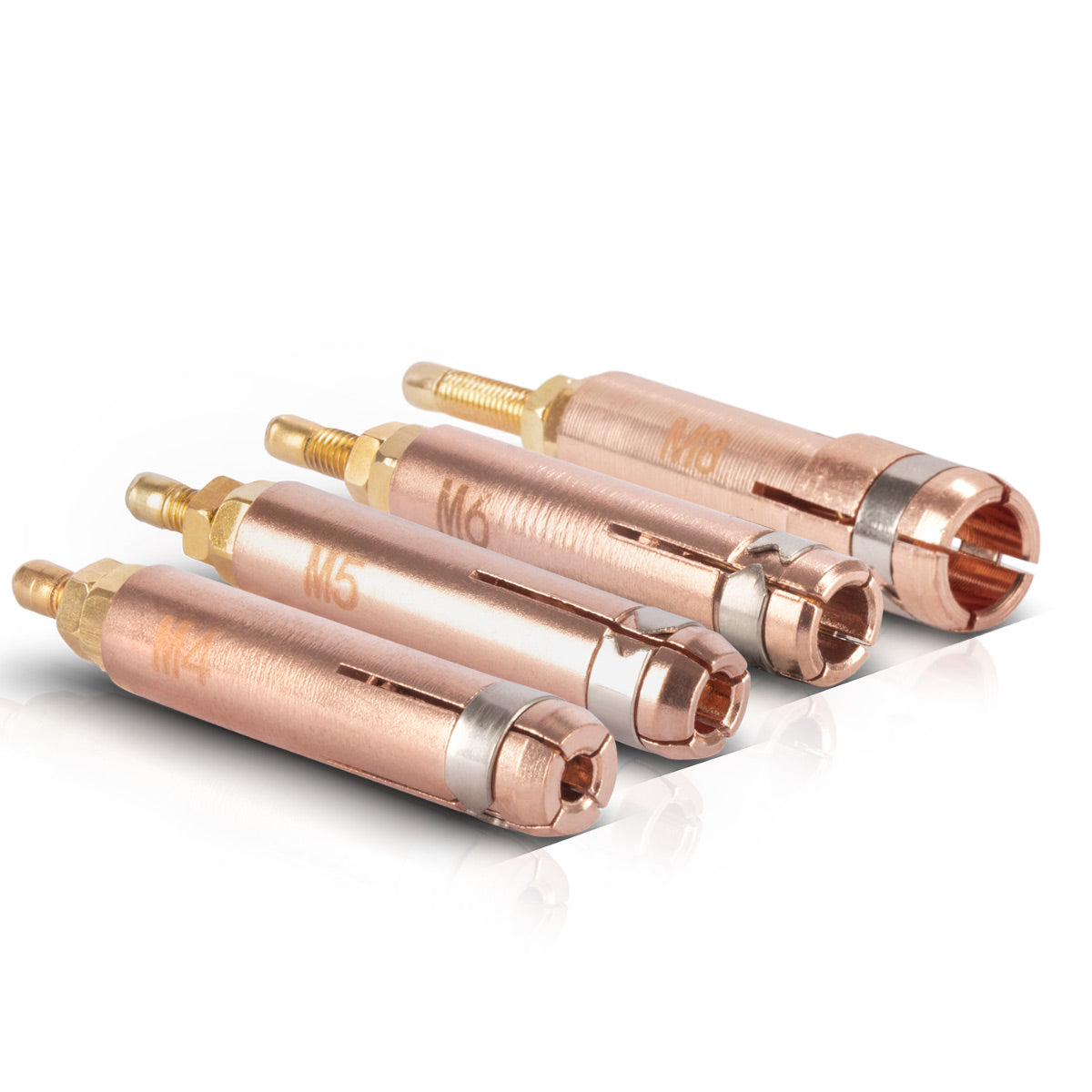 STAHLWERK Punktschweißelektroden 4er Set M4 | M5 | M6 | M8 Smart Repair Zubehör für Ausbeulspotter | Dellenlifter | Punktschweißgerät | Ausbeulwerkzeug | Spotter zur Reparatur von Kfz Karosserien