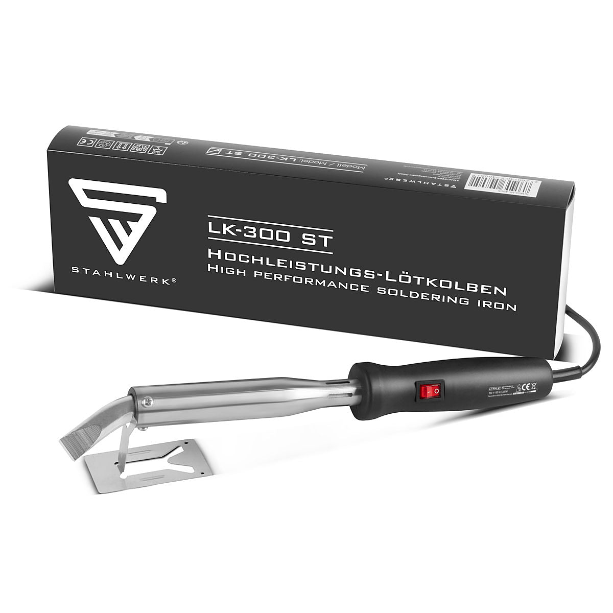 Piston de sondage à haute performance Steelworks LK-300 STPECIAGE ÉLECTRIQUE STÉRÉE | Lötstation | Pistolet à ligne avec une puissance de 300 W et une température supérieure de 500 ° C pour le soudage et la libération