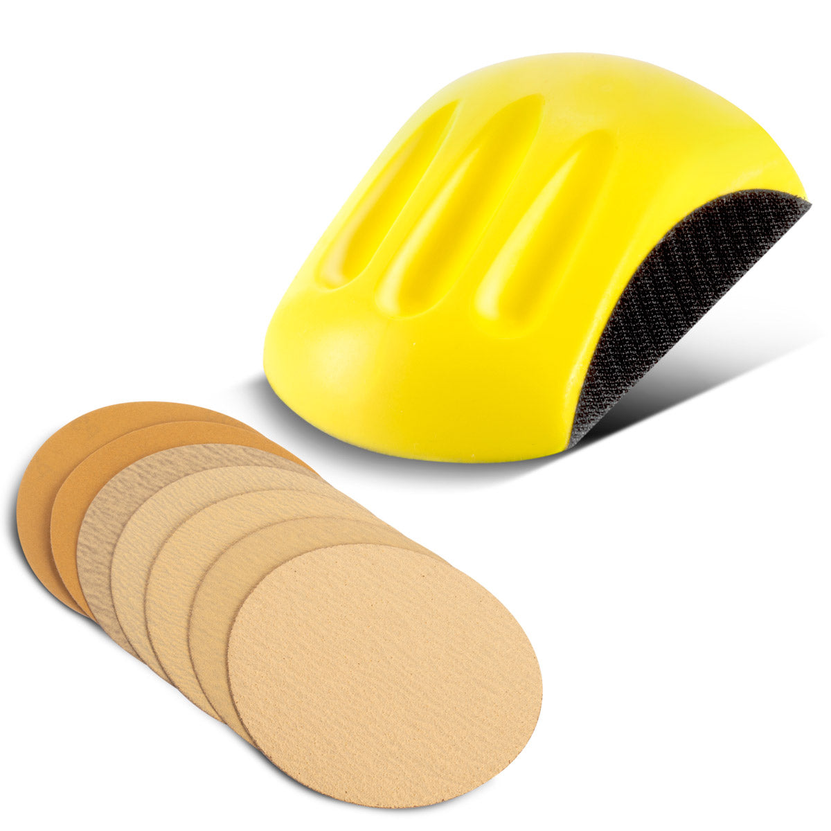 Bloque de molienda a mano de acero con P80 | P100 | P120 | P150 | P180 | P240 | P320 grano, bloque de molienda | Esponja terrestre | Molinillo manual hecho de espuma PU con agente de molienda de velcro 85 x 125 mm