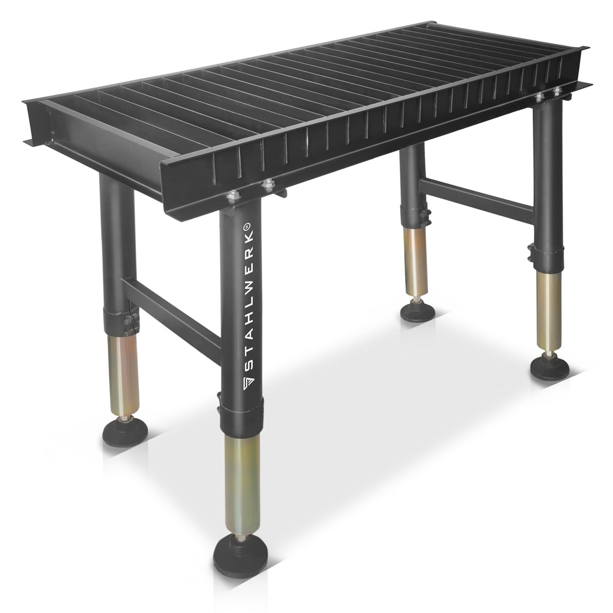Steelwork plasma cutting table PCT-1000 ST 1000 x 410 mm height adjustable plasmatic | Powder-coated cut-Bank for professional plasma cutting