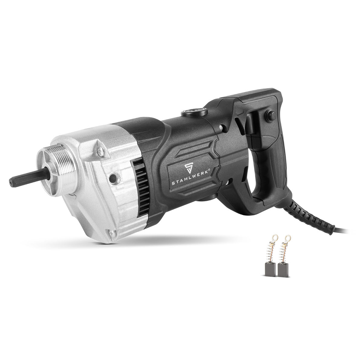 STAHLWERK Betonverdichter 900 Watt | 4.000 U/min | Leistungsstarker Betonrüttler | Flaschenrüttler für 35 / 50 mm Rüttelflasche | Hochleistungsverdichter für Betonbau, Wände, Decken, Fundamente