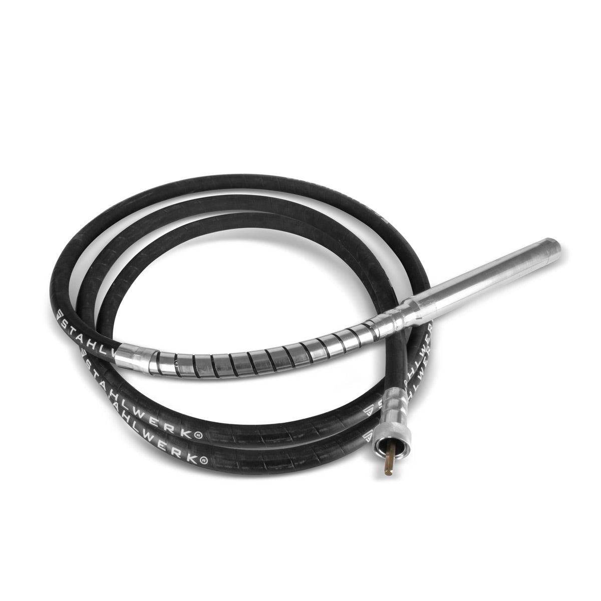 STAHLWERK Rüttelflasche Ø 45 mm | 600 cm Schlauchlänge | Innenrüttler mit flexibler Welle für Elektro-Betonrüttler | Rüttelschlauch für Betonverdichter, Flaschenrüttler und Betonvibratoren