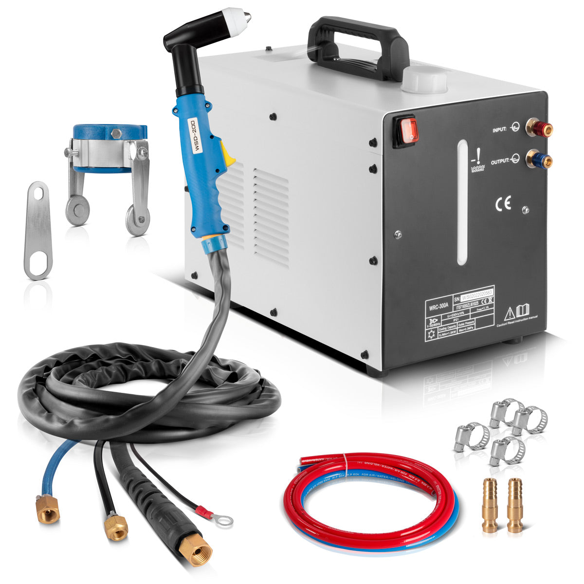 Stahlwerk WSD-200 su soğutmalı plazma kesme brülörleri 200'e kadar kesme kesme brülörü | 370 W ve 6 L tanklı su soğutucu dahil 5 m hortum paketi ve ayrı bir ara parçalı plazma grenner
