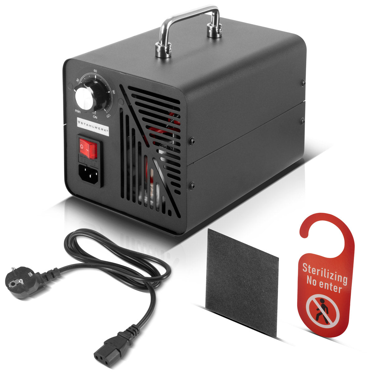 Stahlwerk Ozon Jeneratörü OG-40 ST 40 g/s ile, 200 m2'ye kadar, sürekli çalışma ve zamanlayıcı fonksiyonu, ozonizer | Ozon Cihazı | Araba, ev ve bina yenilemesindeki kokuları nötralize etmek için ozon hava temizleyici