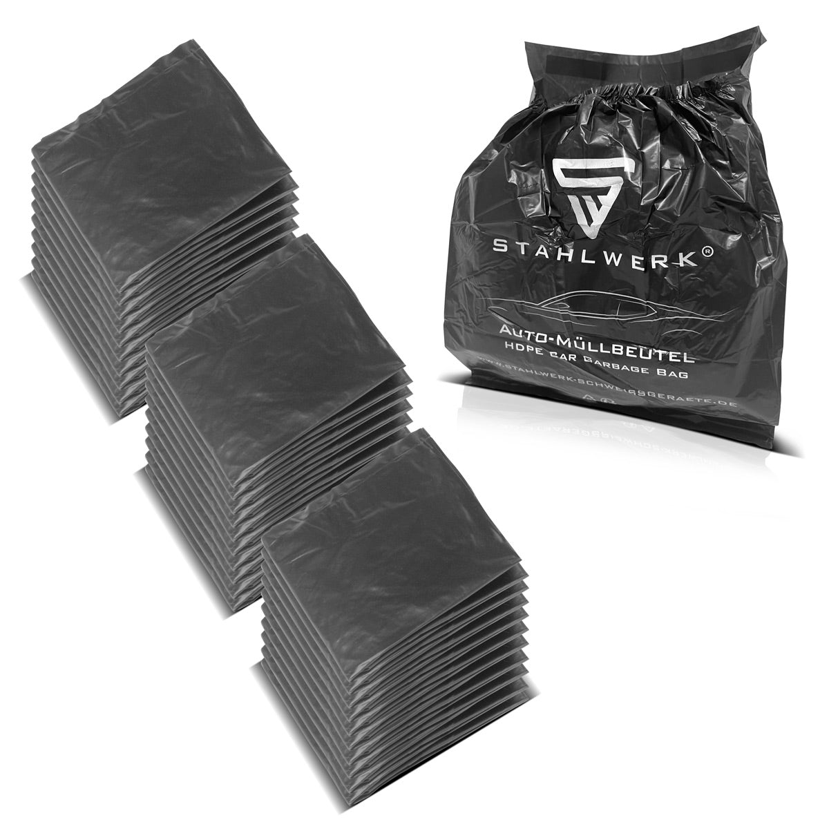 Bolsa de residuos de AutomA Steelworks 30 piezas 23 x 30 cm Bolsa de desechos extra fuerte | Bolsas de basura | Bolsa de basura | Bolsas de basura hechas de plástico HDPE resistente a la lágrima