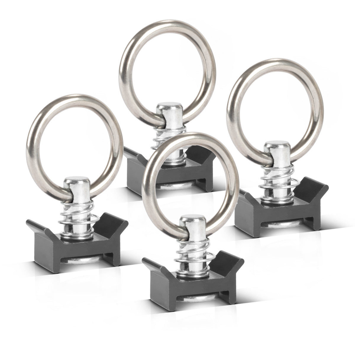 STAHLWERK Zurrösen 4er Set Fitting | O-Ring | Ösen | Zurrringe für Airlineschienen | Zurrschienen | Befestigungsschienen zur Ladungssicherung beim Transport