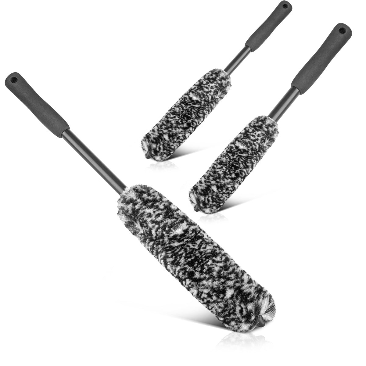 STAHLWERK Felgenbürste 3er Set Autoreinigungsbürste | Detailing-Bürste | Radbürste | Pflegebürste | Autowaschbürste | Universal-Bürste zum Reinigen empfindlicher Oberflächen