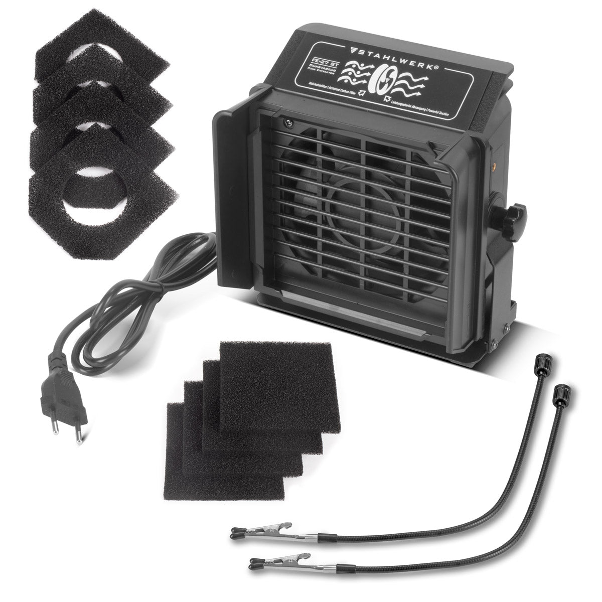 Steelworks Saldatura aspirazione Fe-27 ST con un estrattore filtro 2 volte | Assunzione di fumo | Sistema di aspirazione | Assorbitore di fumo | Estrazione del fumo per aspirazione e filtraggio di fumo, gas e vapore