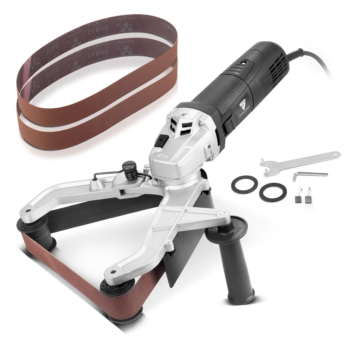 STAHLWERK Rohrbandschleifer RS-1300 ST mit 1.300 W und 1.100 - 3.200 U/min für 760 mm Schleifbänder Rohrschleifer | Schleifmaschine | Schleifgerät | Bandschleifer zum Schleifen, Polieren und Entgraten