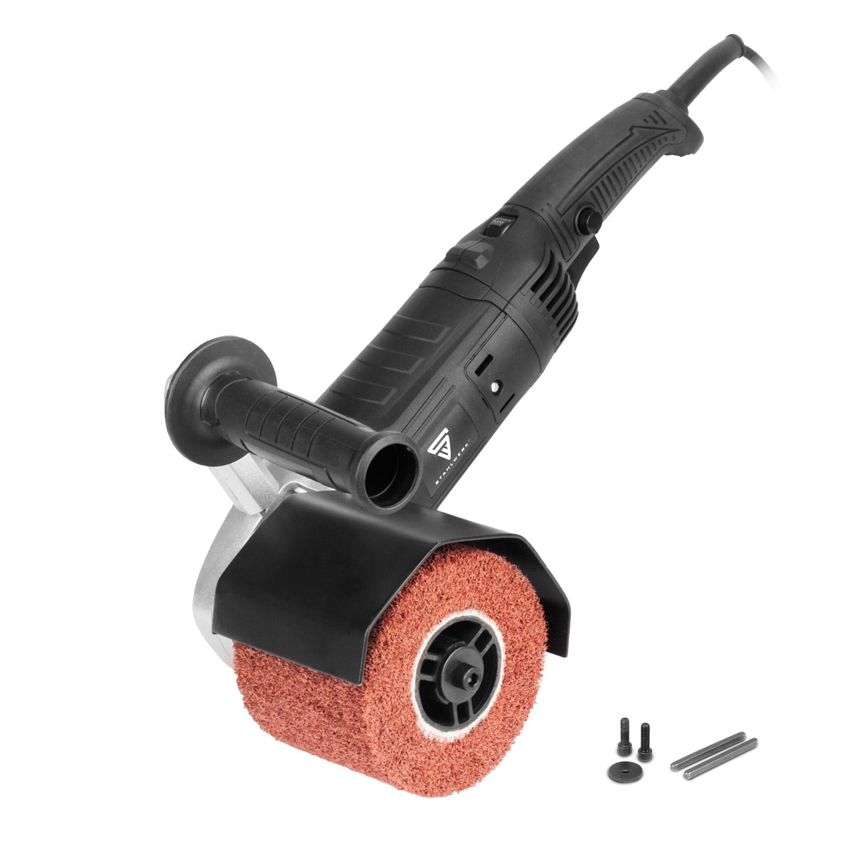 Steelworks satinier SM -1500 ST 1.500 W çıkışı ve 125 mm saten silindir duvarları için 600 - 3.200 rpm ile fırça öğütücü | Roller Taşlama Makinesi | Fırça öğütme cihazı | Brüt