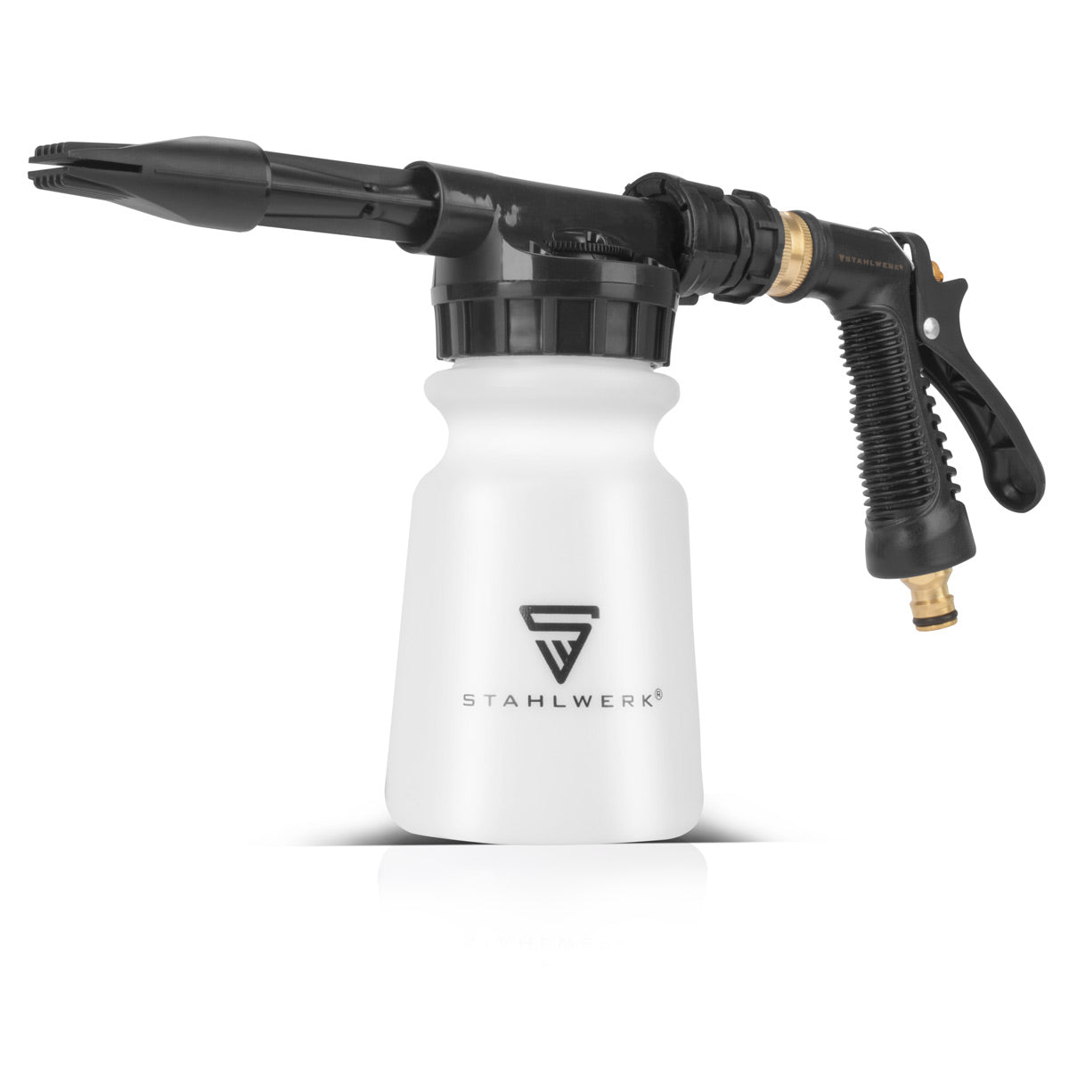 STAHLWERK Autowasch-Schaumspritzpistole RP-91 ST mit abnehmbarem Behälter für Reinigungsmittel | Reinigungspistole zur professionellen Reinigung | Autoreiniger passend für die meisten Gartenschläuche