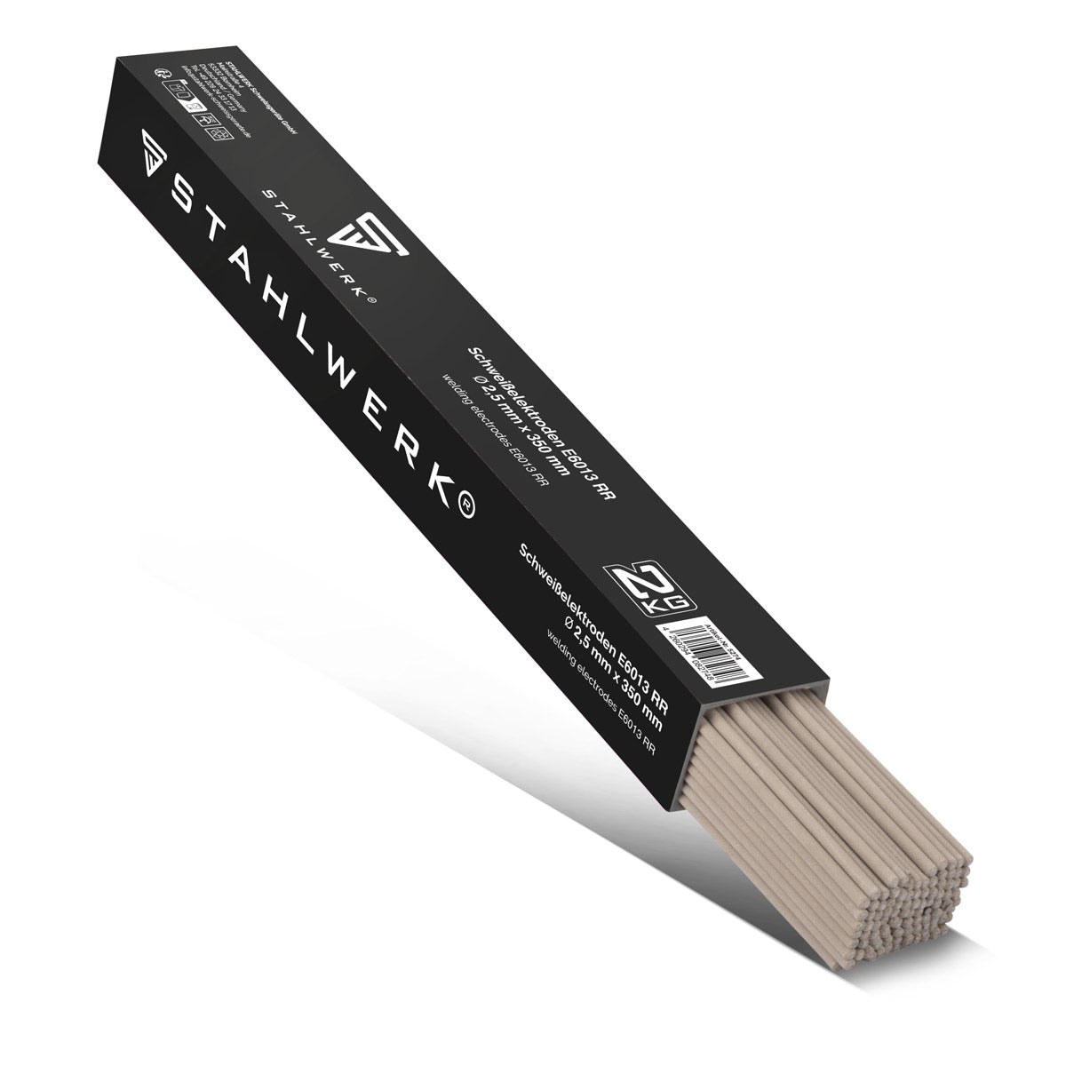 STAHLWERK Stabelektroden AWS E6013RR dick rutilumhüllt 2,5 x 350 mm Schweißstrom 50-90 A, hohe chemische Reinheit 2 kg MMA ARC