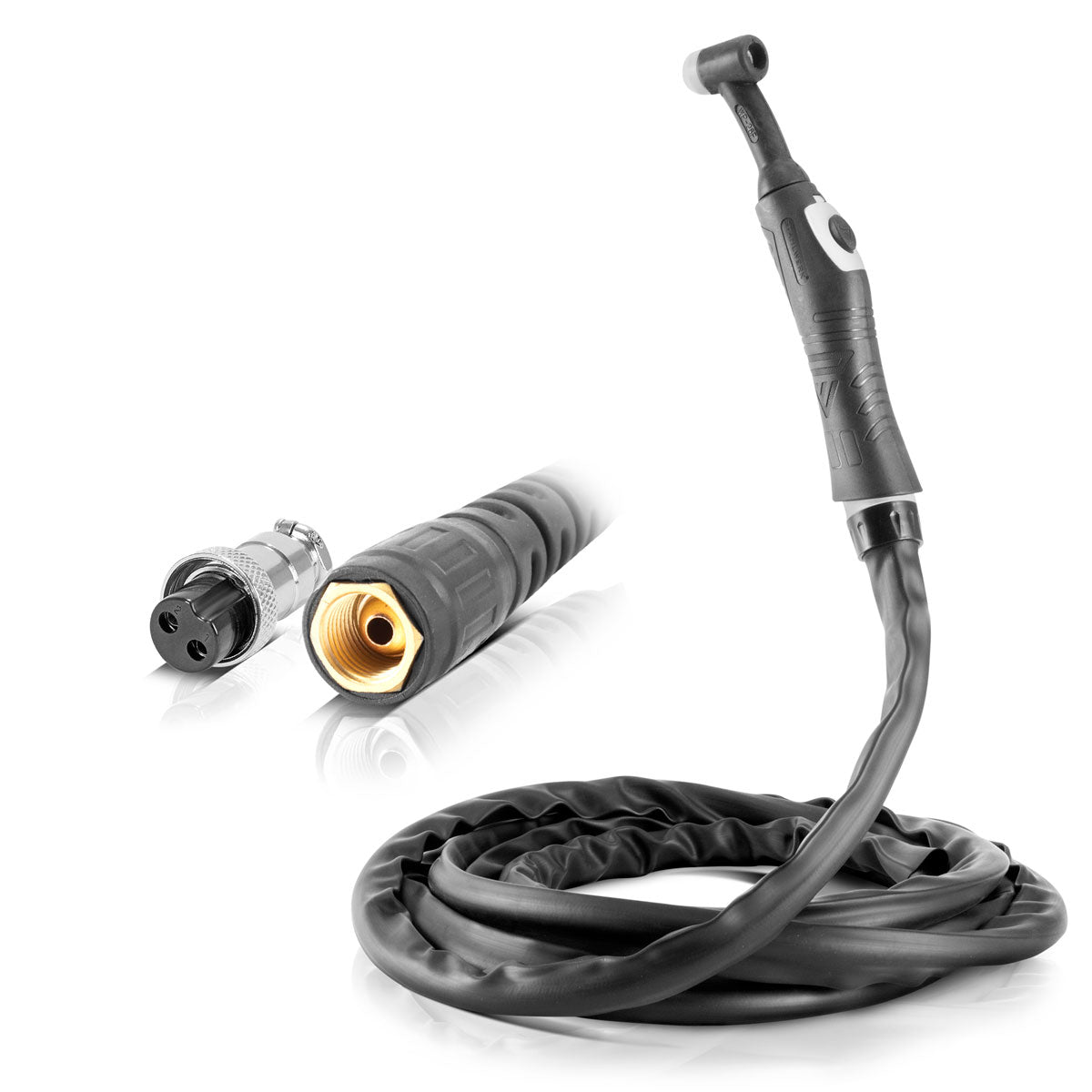 STAHLWERK WIG Schweißbrenner WP-26 mit 5 m Schlauchpaket bis 200 A, gasgekühlt, 2-polig, ergonomisch / WIG Schweißen