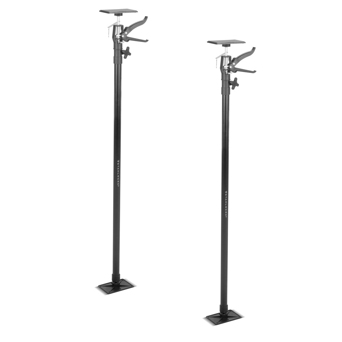 STAHLWERK Teleskop-Stützstange 2er Set 110-290 cm mit 43 kg Tragkraft Montagestütze | Baustütze | Teleskopstütze | Türspanner | Deckenstütze | Spannstütze | Einhandstütze | Schnellspannstütze