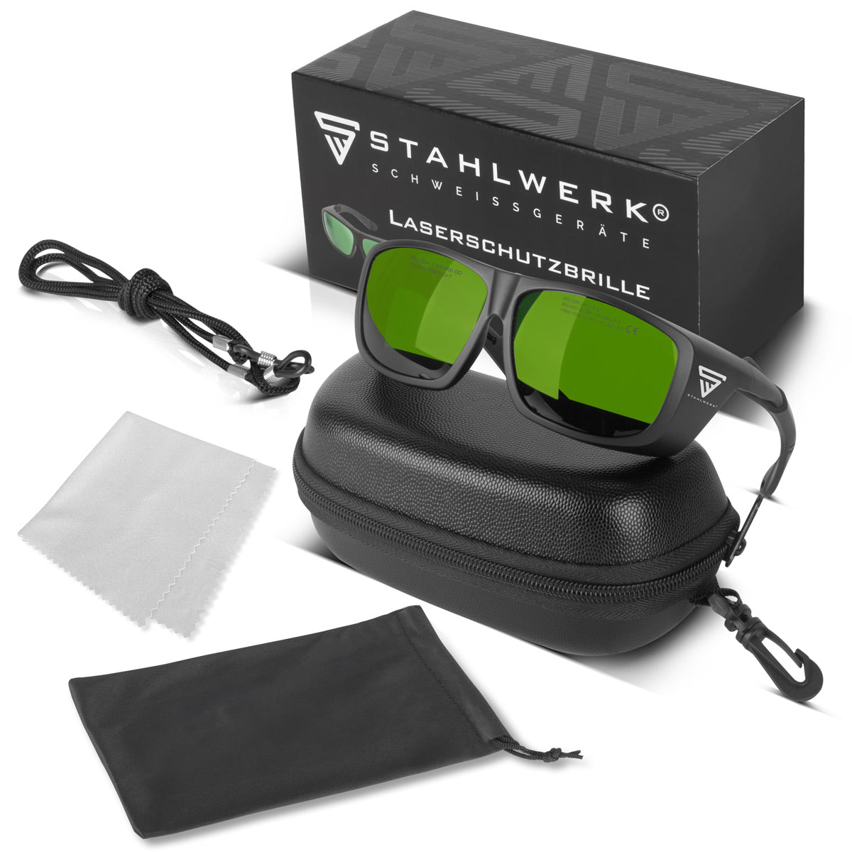 STAHLWERK Laserschutzbrille | Laserbrille | Schutzbrille | Augenschutz nach DIN EN 207 für Arbeiten mit Lasern in einem Wellenlängenbereich von 800 - 1.320 nm