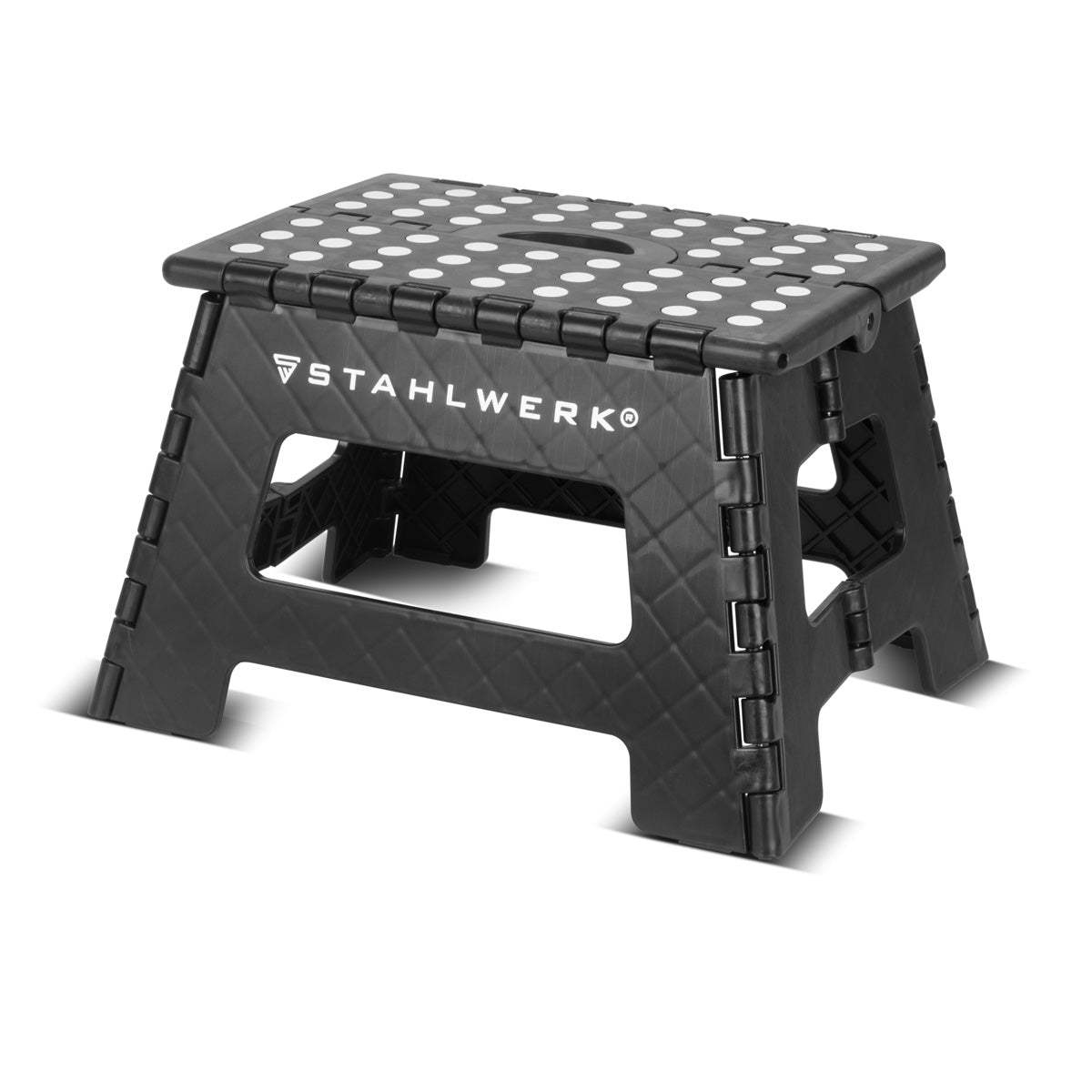 Steelworks pliage étape KT-2 ST avec une capacité de charge de 150 kg selles de pas pliable | Tabourets pliants | Schemel | Étape de tritt | Conducteur pliant | Échelle de pas avec un niveau non glissant