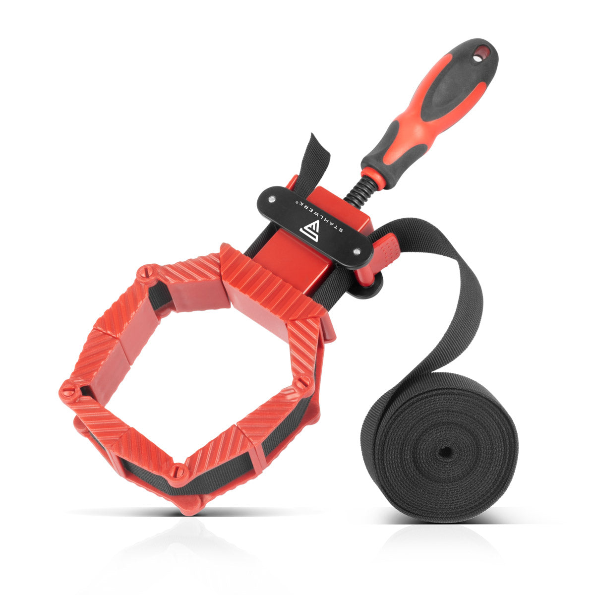 Tendeur de framework Stahlwerk | Tendeur d'angle | Tendeur de bande | Tendeur d'angle | Aide à la tension avec 4 joues de serrage et 4 m de nylongurt