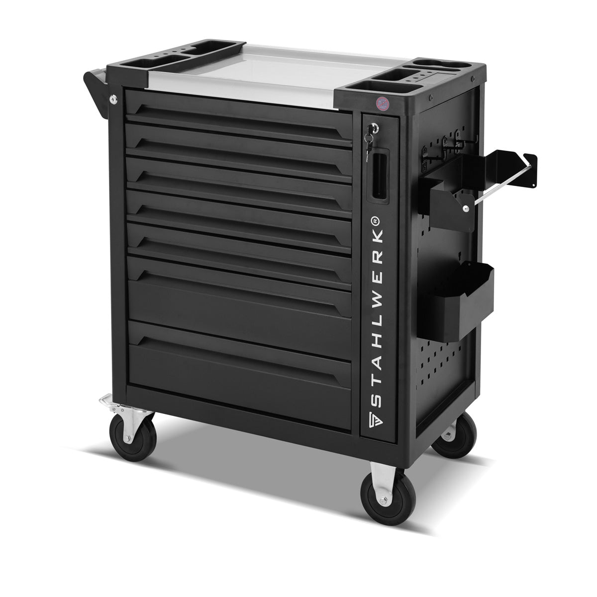 Steelworks Workshop Car Eagle Lock Lock Strumento Auto | Condotti di assemblaggio profili | Organizzatore di utensili con 7 cassetti, estratto laterale e rotoli di lunga vita gommati