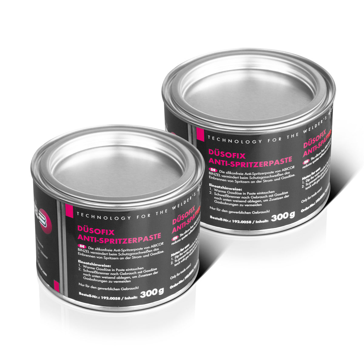 ABICOR BINZEL Düsofix 2er Set 300 g Schweißschutzpaste | Schweißtrennmittel | Spritzerschutzpaste zum professionellen Schutz von Schweißbrenner, Gasverteiler sowie Gas- und Stromdüsen