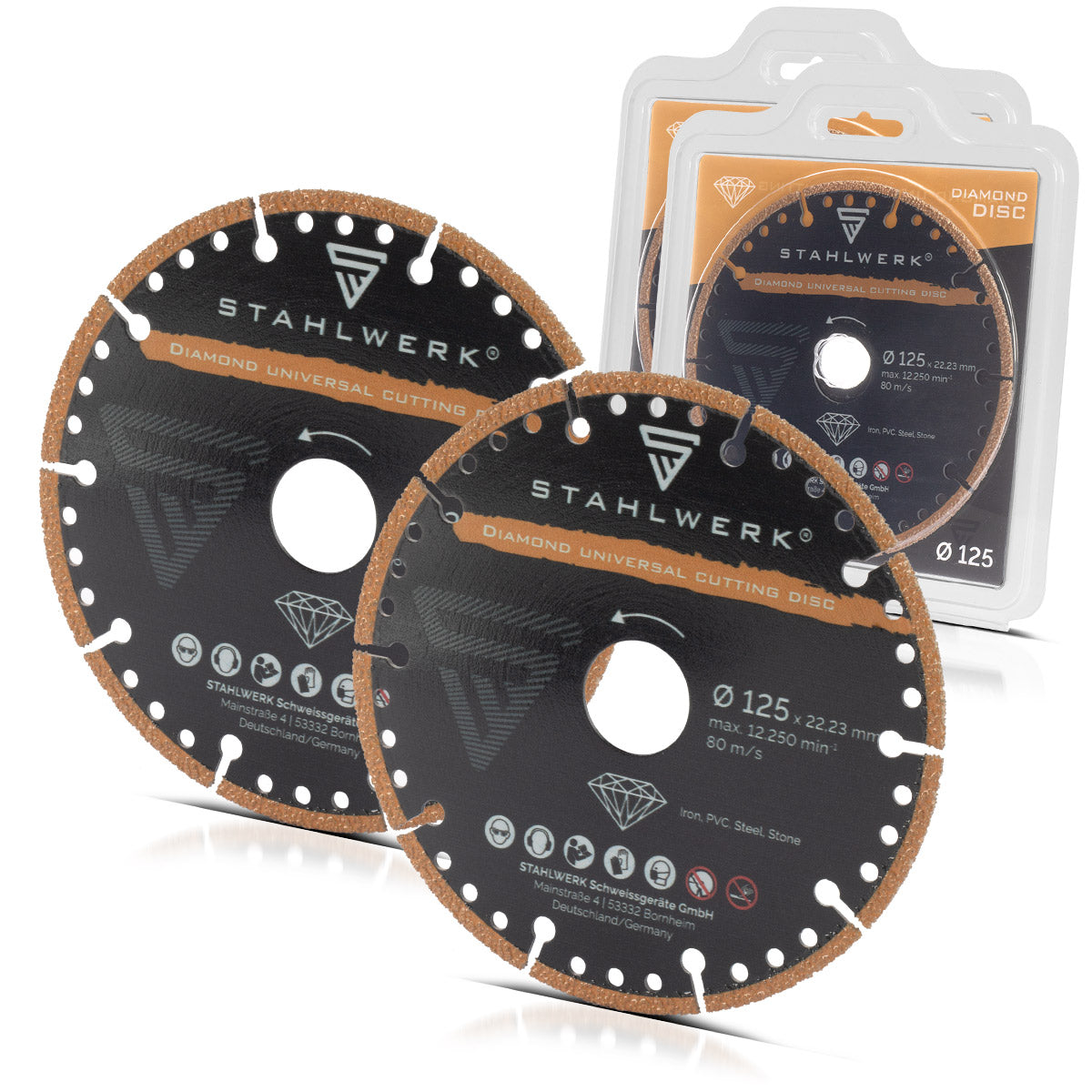 Steelworks Diamant Universal separator 2 Set 125 x 22.23 mm | Iron, PVC, steel, stone | High cutting precision & long service life