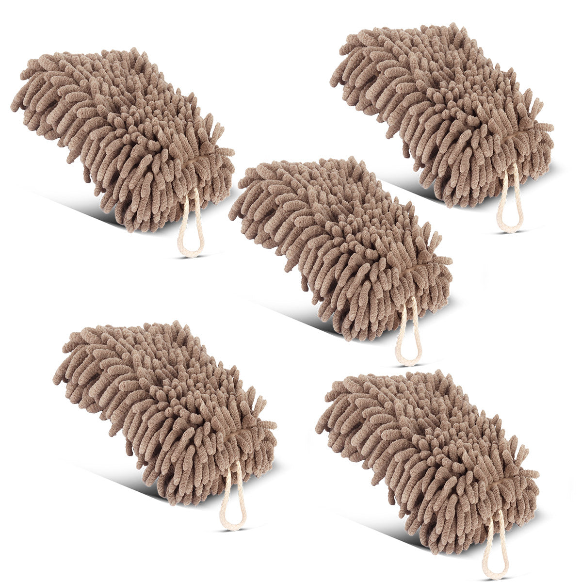 Tissu de nettoyage de chenille en acier dans une éponge de microfibre à 5 set 19 x 13 cm | Tissu de microfibre | Auto -wamm | Serviette en microfibre | Tissu de nettoyage | Couche de voiture