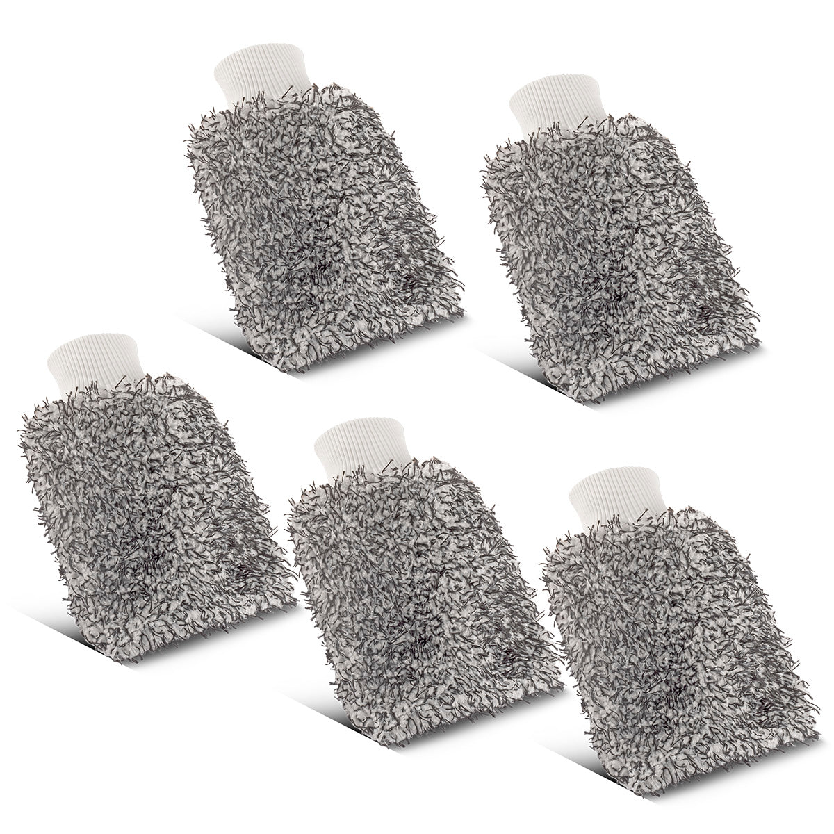 STAHLWERK Mikrofaser-Waschhandschuh im 5er Set 20 x 28 cm Reinigungshandschuh | Mikrofaser-Schwamm | Mikrofaser-Tuch | Autoschwamm | Mikrofaser-Handschuh | Putzhandschuh | Auto-Waschhandschuh