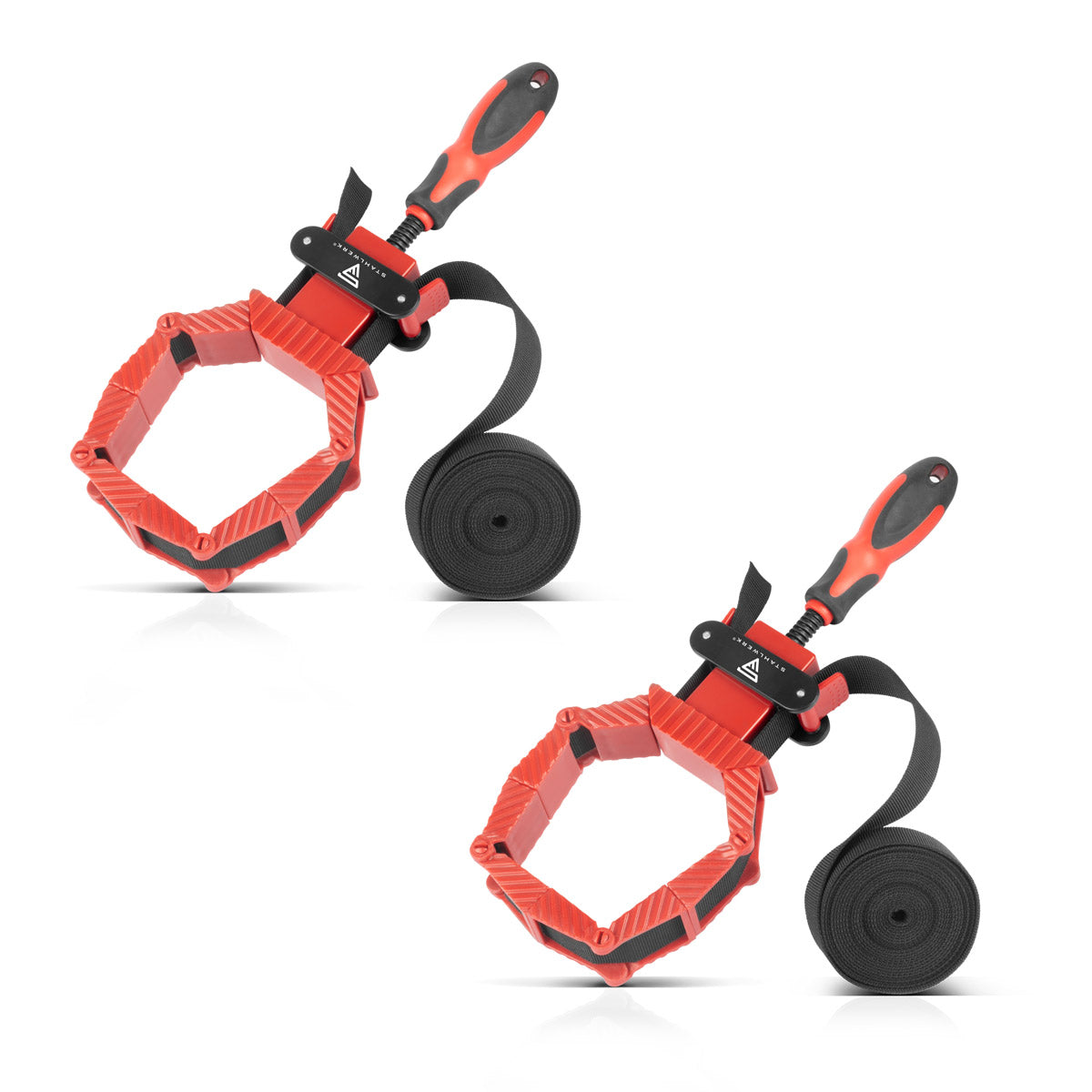 Steelworks 2 x Çerçeve Germe | Açı gerginliği | Bant gerginliği | Köşe Gergin | 4 kenetleme yanak ve 4 m nylongurt ile gerilim yardımı