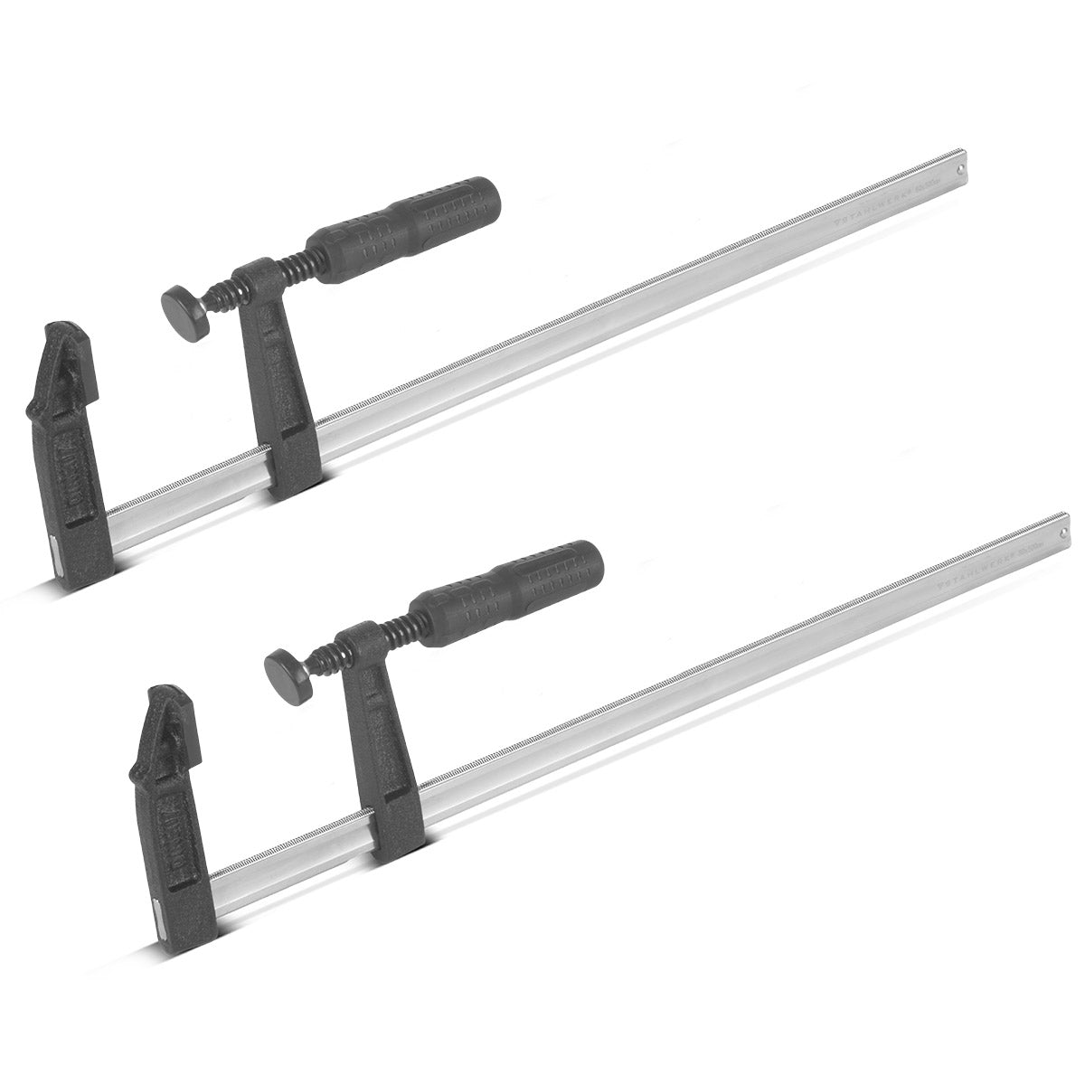 Pince à vis en acier 80x500 mm 2 Set | Pince de serrage puissant en acier et plastique | F-Zwinge pour réparer les pièces | Pince stable avec une portée de 500 mm, profondeur de serrage 80 mm