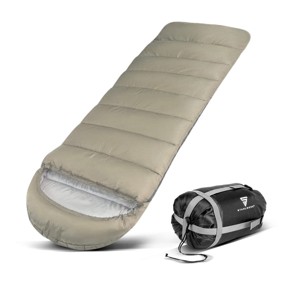 Steelworks sleeping bag SB-600 ST light outdoor sleeping bag up to 5 ° C | Filling 330g/m2 | Camping sleeping bag | Mummy sleeping bag | Travel sleeping bag | Trekking and hiking sleeping bag