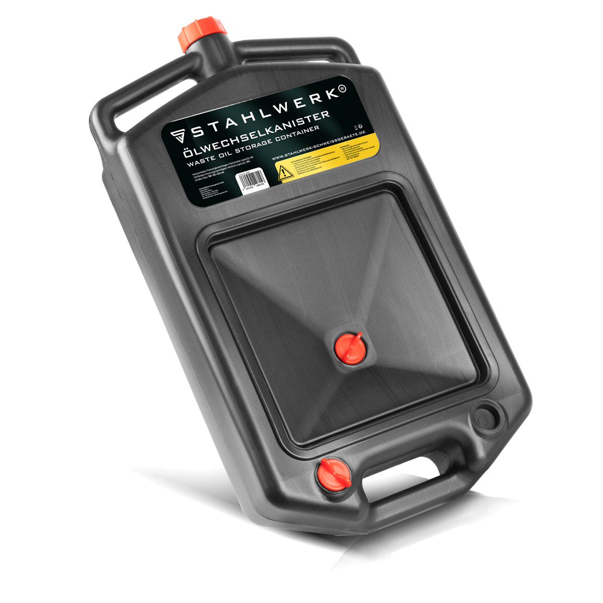 STAHLWERK Ölwechselkanister 10 L | Robuste Ölauffangwanne | Mobil und flexibel einsetzbar | Ölwanne mit Auffanghilfe | 2-in-1 Funktion - Öl- und Treibstoffkanister für Auto, Motorrad und Werkstatt