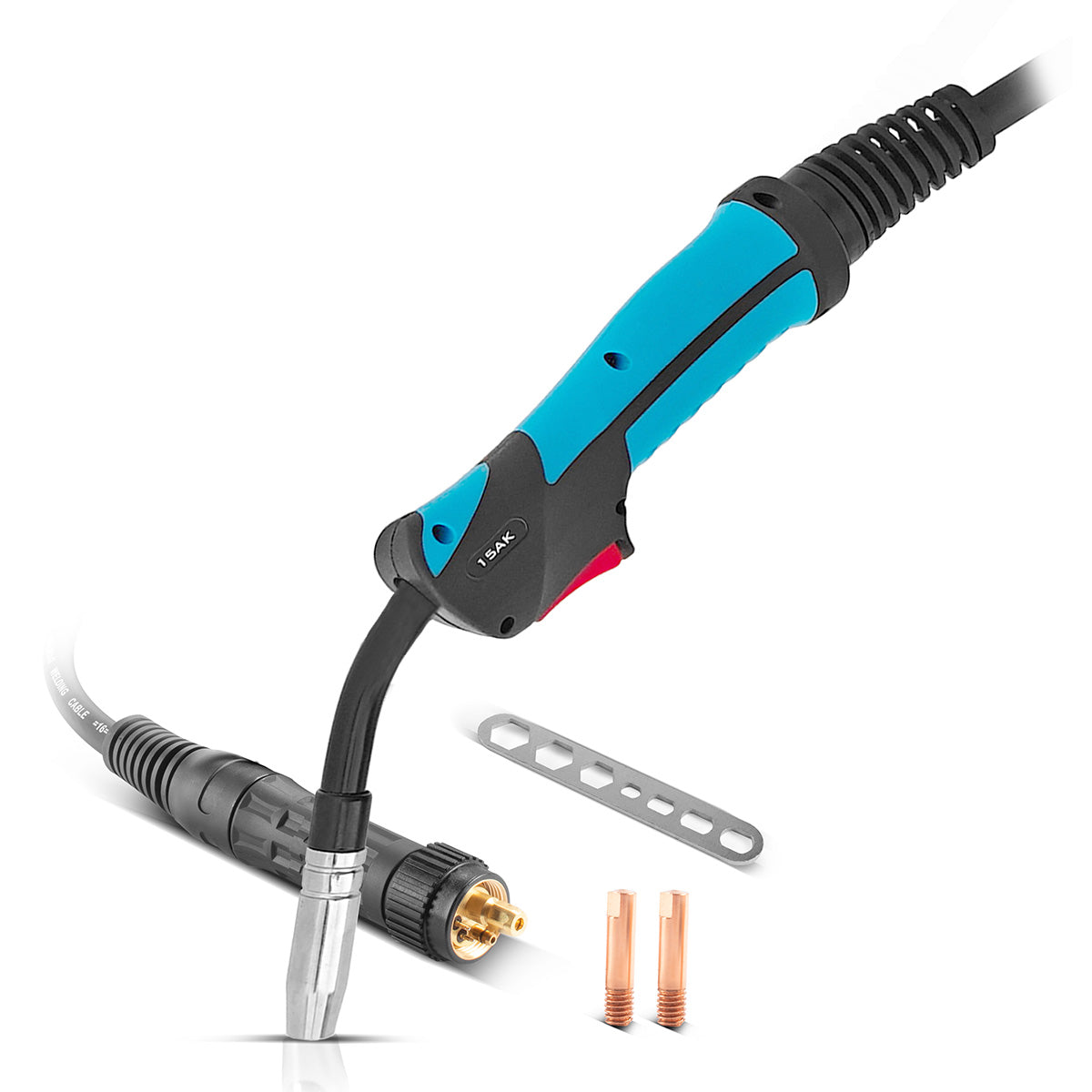 STAHLWERK AK15 kaynak torçu, 3 metrelik hortum paketi dahil | Euro merkezi bağlantılı MIG/MAG gazaltı kaynak makineleri için profesyonel kaynak aksesuarları | Hava soğutmalı MIG/MAG kaynak tabancası 180 amper