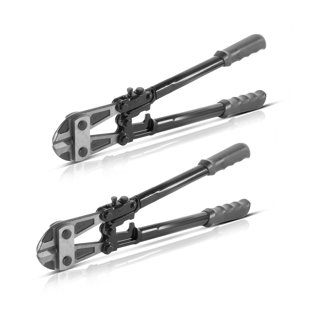 STAHLWERK Bolzenschneider 18" Chrom-Vanadium Profi-Bolzenschere 2er Set | Stahlschneider | Mattenschneider | Baustahlschere | Metallschneider mit gehärteten Schneidbacken