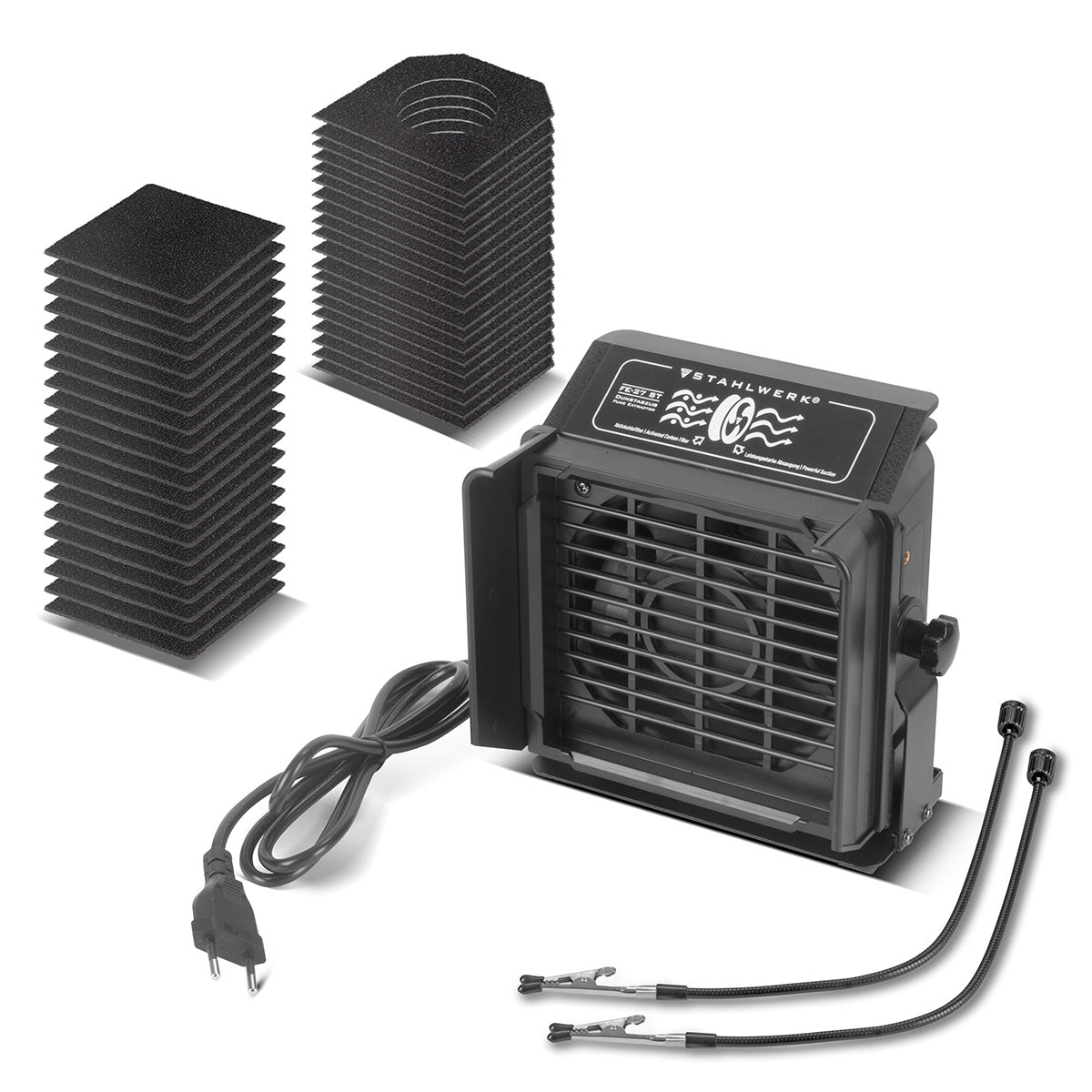 Extracción de soldadura STAHLWERK FE-27 ST con extractor de filtro doble incluido filtro de carbón activado | Extracción de humos | Sistema de extracción | Extractor de humos para extraer y filtrar humos, gases y vapores.