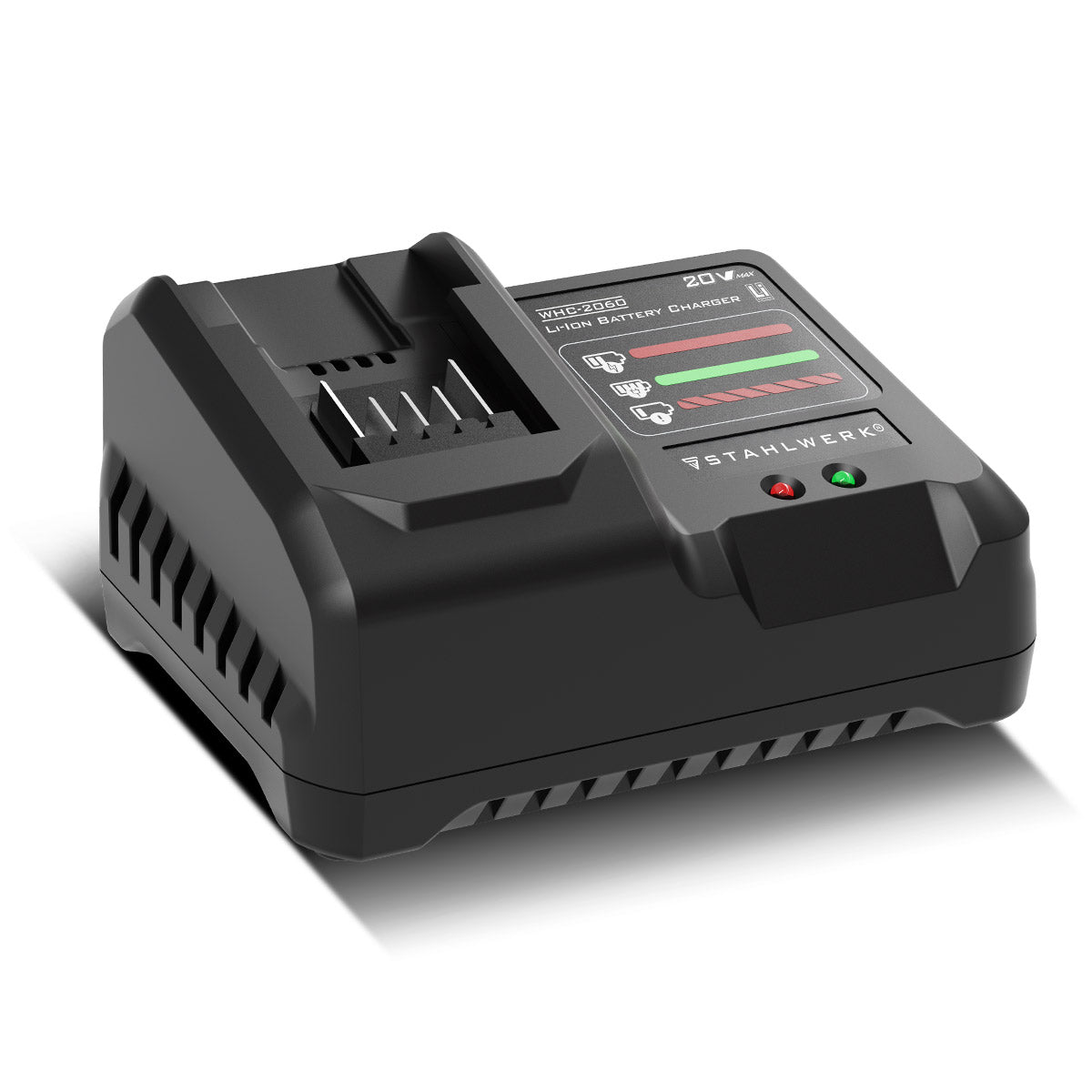 STAHLWERK Akku-Ladegerät WHC-2060 | 20 V DC Ausgangsspannung | automatische Ladeüberwachung, Reparaturmodus, Temperaturkontrolle und Erhaltungsladung | LED-Anzeige