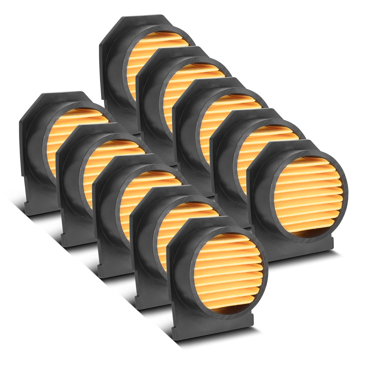 STAHLWERK juego de 10 filtros de aire de admisión para compresores | Filtro de repuesto | Filtro de aire | Filtro de aspiración | Filtro de partículas | Filtro de compresor diseñado para 900 – 1450 vatios