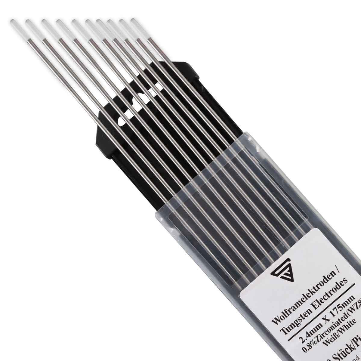Steelwork tungsten electrodes / welding electrodes WZ 2.4 x 175 mm white in the practical 10 set set