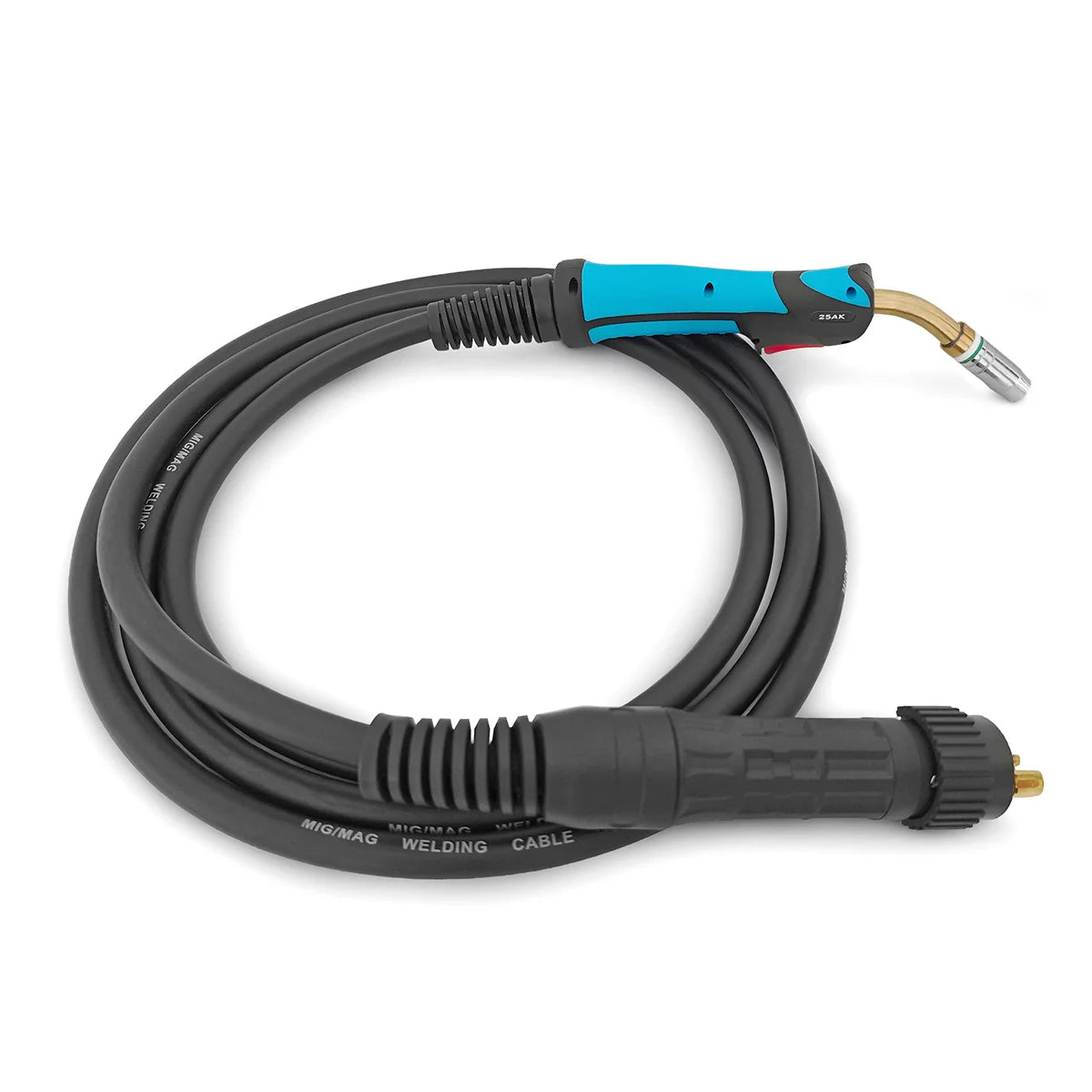 Torcia per saldatura STAHLWERK AK25 con pacchetto di tubi da 3 metri | Accessori di saldatura professionali per saldatrici MIG/MAG a gas inerte con attacco Euro centrale Pistola per saldatura MIG/MAG raffreddata a gas 180 A