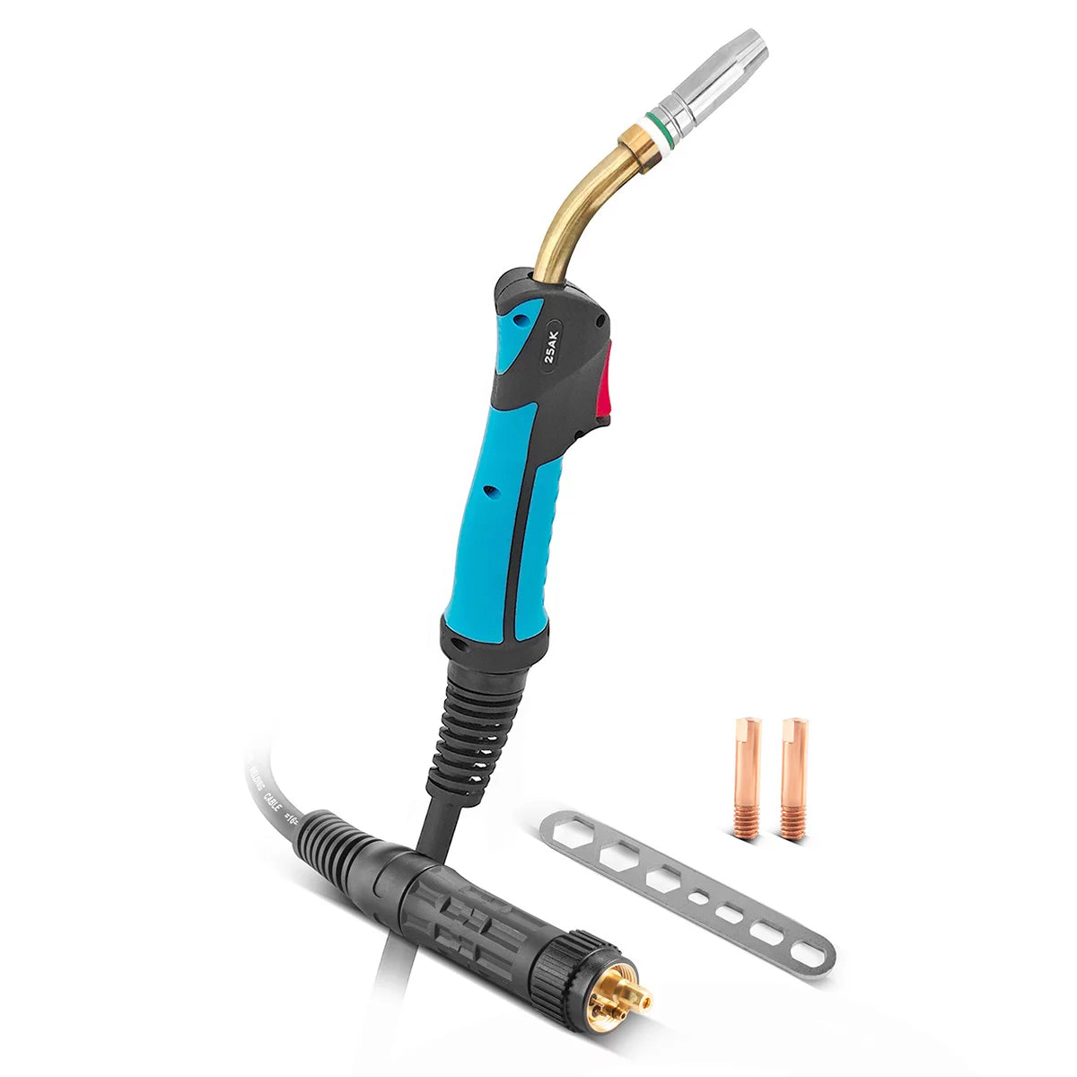 Torcia per saldatura STAHLWERK AK25 con pacchetto di tubi da 3 metri | Accessori di saldatura professionali per saldatrici MIG/MAG a gas inerte con attacco Euro centrale Pistola per saldatura MIG/MAG raffreddata a gas 180 A